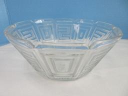 Group - Pressed Glass Abstract Design Panel Bowl 8 1/4"