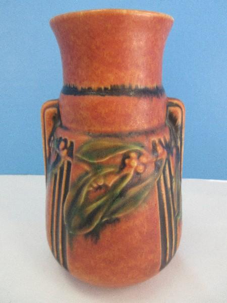 Rare Roseville Pottery Unmarked Laurel Pattern Art Deco Stylized 6 1/4" Vase