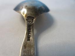 Antique Repousse Sterling Silver 6" Teaspoon Back Engraved "Marion Dec. 25th 1887"