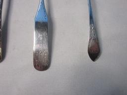 4 Sterling Silver Spoons 2 Have English Hallmarks One Unmarked, Davis & Brown 6" Teaspoons