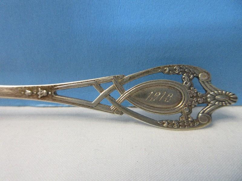Set - 3 Lunt Silversmiths Sterling Silver Monticello Pattern 1908 Five O'Clock 5 3/4" Teaspoons