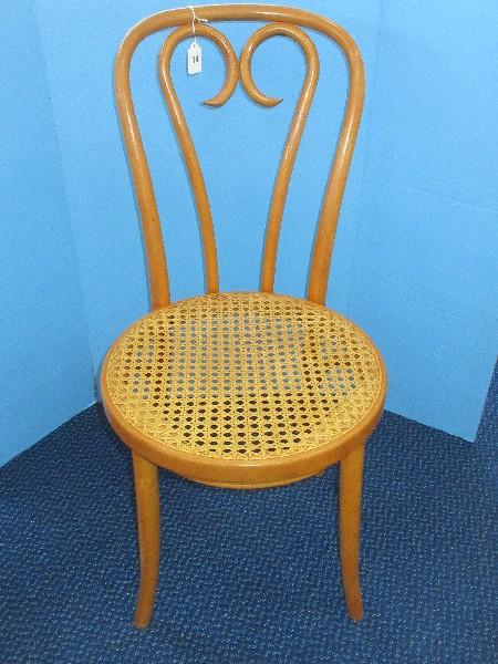 Bentwood Ice Cream Parlor Chair w/ Cane Seat Classic Curlicue Style