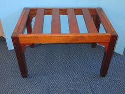 Mahogany Slat Bench/Side Table Reeded Legs