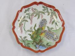 Andrea by Sedek Ornate Asian Motif Gilted Peacock Design Plate