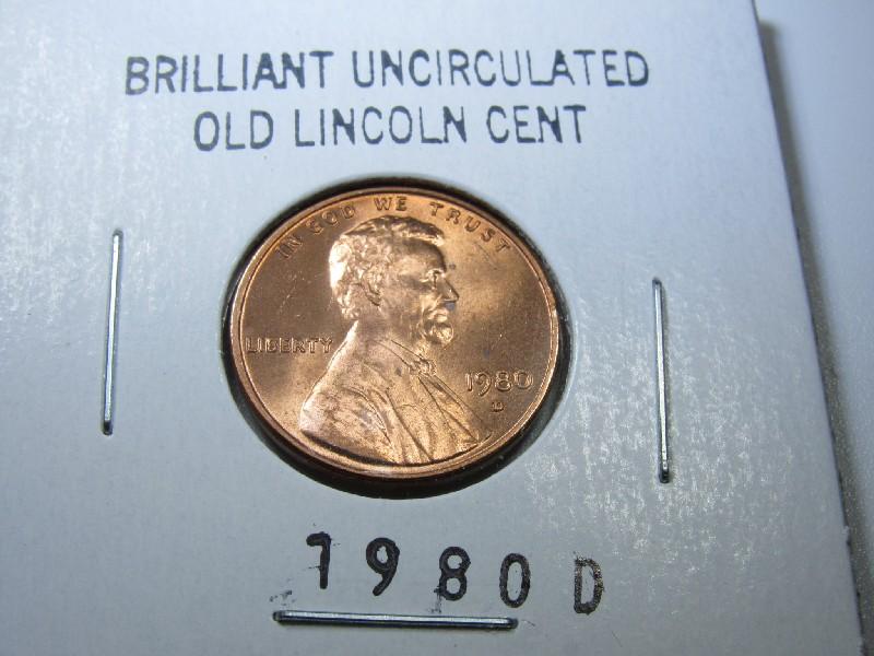 8 Brilliant Uncirculated Old Lincoln Cents