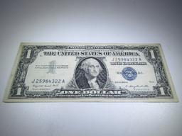 Old Silver $1 Certificate Series 1957-A Blue Seal