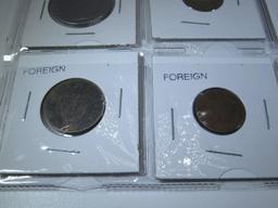 8 Foreign Coins Pesos, Kuwat, Italian, Rupee, British, Hong Kong, Etc.