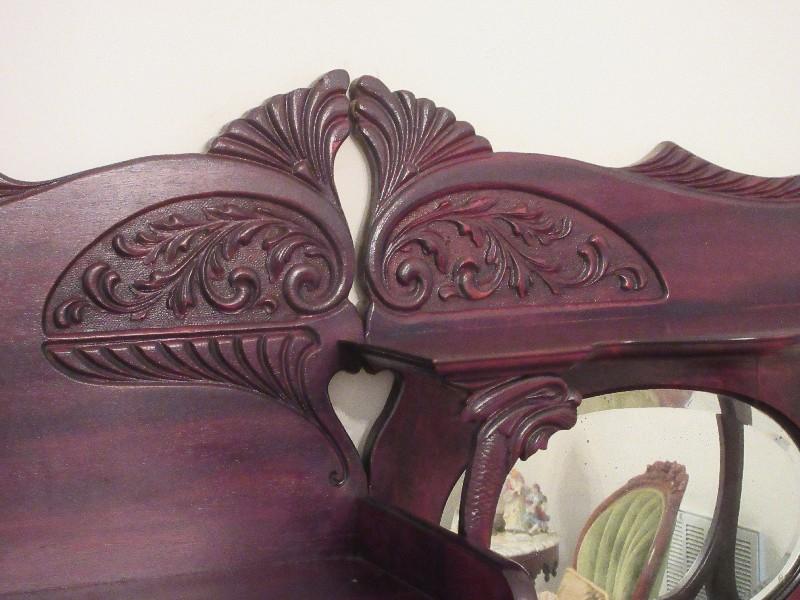 Spectacular Mahogany Side by Side Secretary Bookcase Carving Heavily Embellished