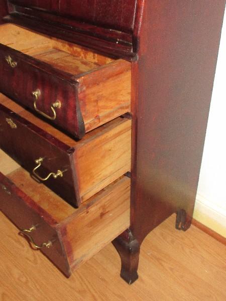 Spectacular Mahogany Side by Side Secretary Bookcase Carving Heavily Embellished