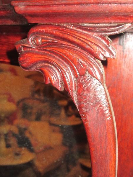 Spectacular Mahogany Side by Side Secretary Bookcase Carving Heavily Embellished