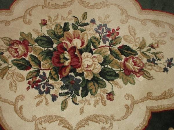 Floral Spray Medallion Center Area Rug Colors Green/Tan 100% Polypropylene Pile