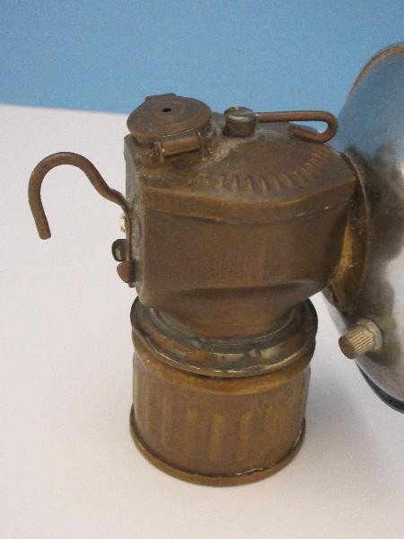 Antique Justrite Brass Carbide Miners Lamp Collectible Mining Equipment