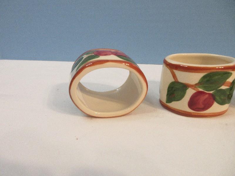 Franciscan Earthenware Apple Pattern Dinnerware 4 Set Napkin Rings