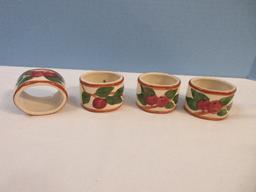 Franciscan Earthenware Apple Pattern Dinnerware 4 Set Napkin Rings