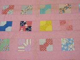 Astounding Vintage Bow Tie Pattern Summer Quilt Heavily Embellished