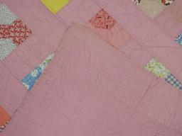 Astounding Vintage Bow Tie Pattern Summer Quilt Heavily Embellished