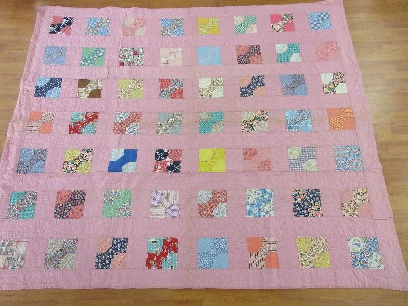 Astounding Vintage Bow Tie Pattern Summer Quilt Heavily Embellished