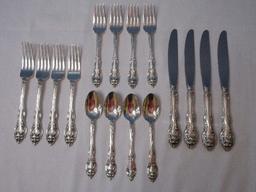 16 Pieces - Gorham Sterling La Scala Pattern 1964 Silver Flatware