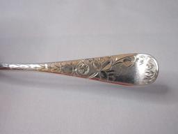 Wright Kay & Co. Sterling Demitasse 5 1/2" Spoon Engraved Foliage Design