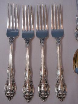 16 Pieces - Gorham Sterling La Scala Pattern 1964 Silver Flatware