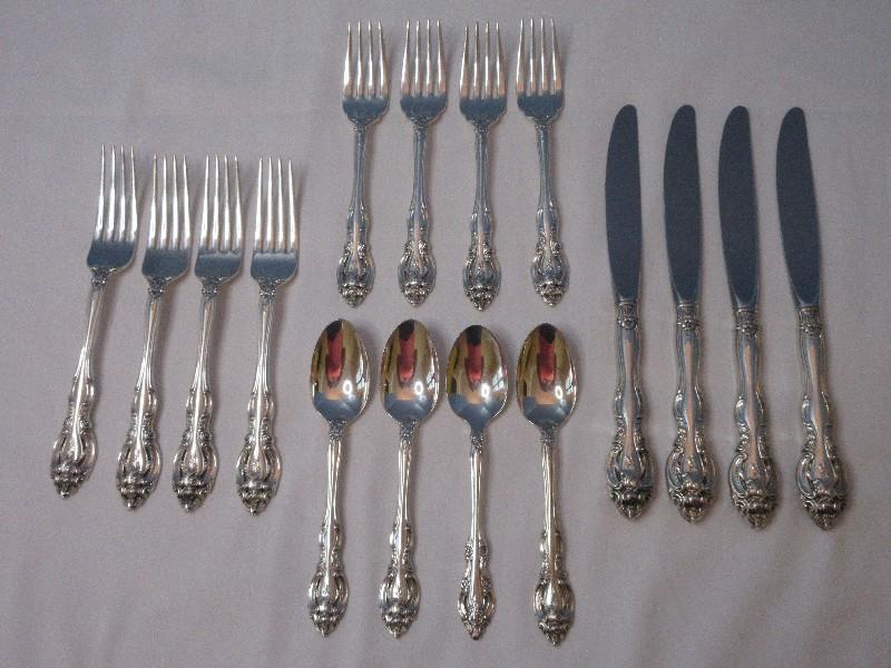 16 Pieces - Gorham Sterling La Scala Pattern 1964 Silver Flatware