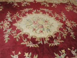 Chinese Hand Made Area Rug Collection Aubusson Design Sculpted Floral Foliage