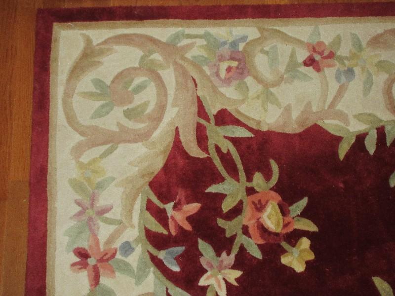 Chinese Hand Made Area Rug Collection Aubusson Design Sculpted Floral Foliage