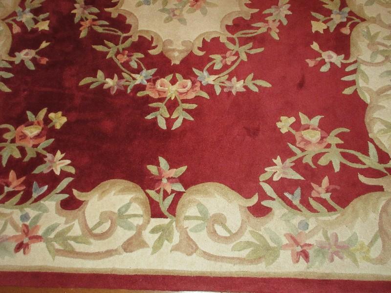 Chinese Hand Made Area Rug Collection Aubusson Design Sculpted Floral Foliage