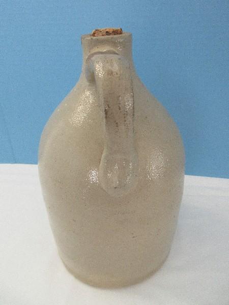 Early Pottery B. Clarke 150 Kneel & St. Boston Applied Handled 12" Jug Bottle