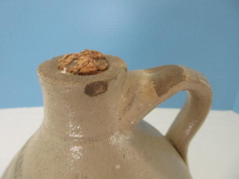 Early Pottery B. Clarke 150 Kneel & St. Boston Applied Handled 12" Jug Bottle