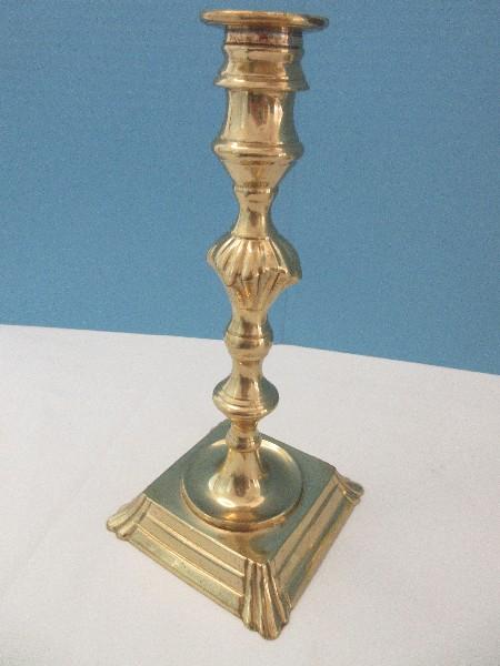 Pair - Brass Georgian Style Ornate 10 1/2" Candlesticks Gadroon Base
