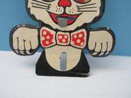 Felix The Cat Tin License Plate Topper Ornament w/ Moving Reflective Eyes