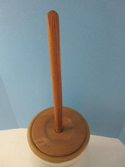 Pottery Stoneware 2 Gallon Butter Churn w/ Wooden Lid & Dasher