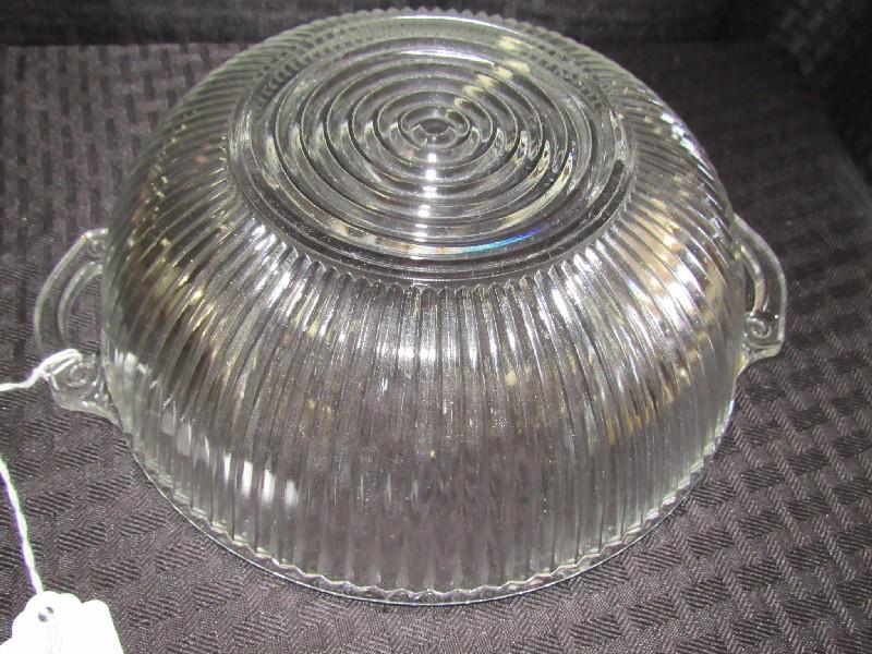 Ribbed Glass Dish Lot - 1 Bowl 9 1/2" D, 7 Bowl 5 3/4" D