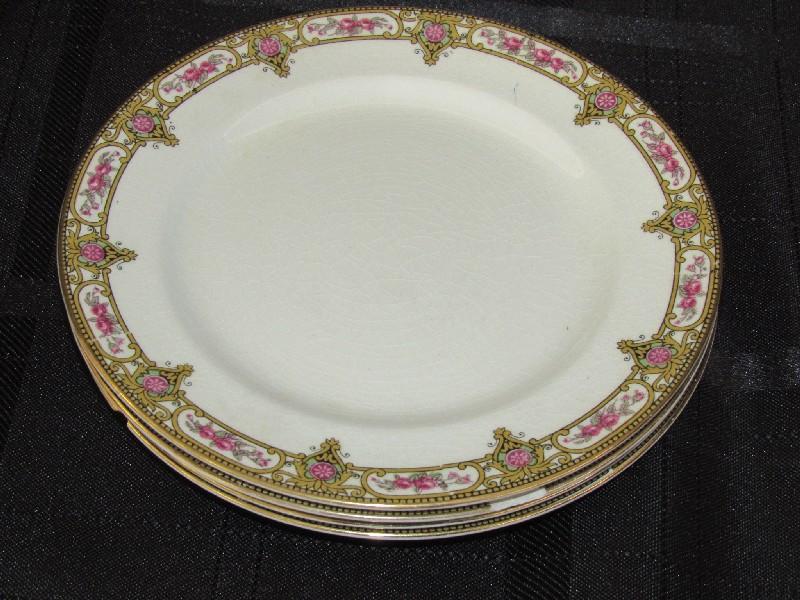 1896 Maddox & Sons Royal Vitreous England Gilted/Ornate Band 4 Place Setting Lot