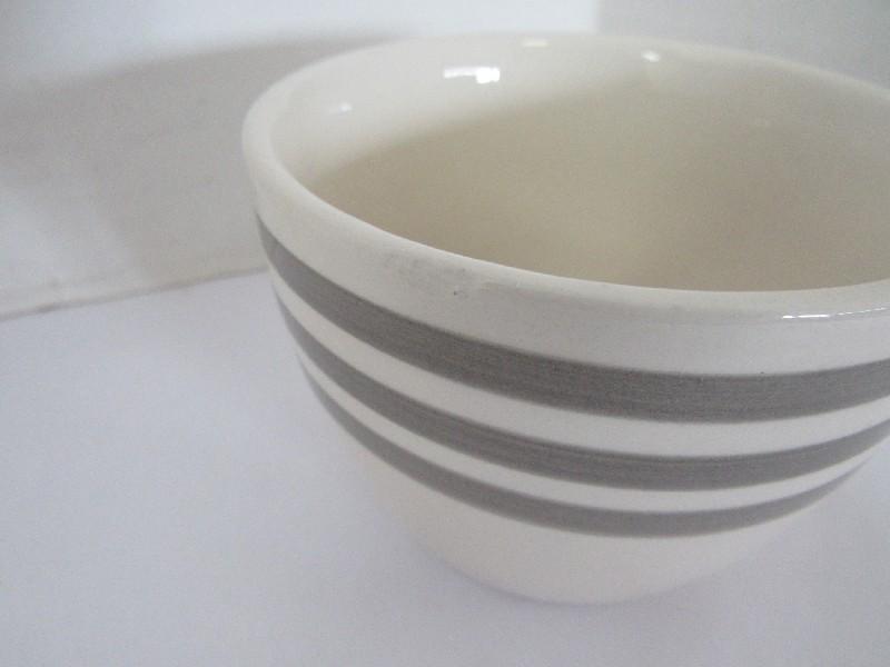 Threshold Bistro Stoneware Ceramic Lot - 3 Grey Band Pattern