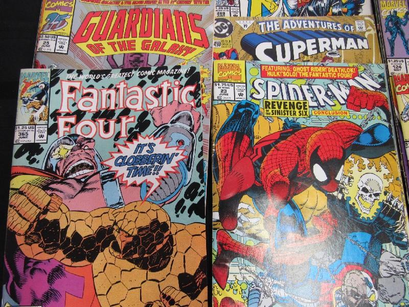 12 Vintage Comic Books, Fantastic Four 365, Guardian of The Galaxy 25, Justice League Quarterly