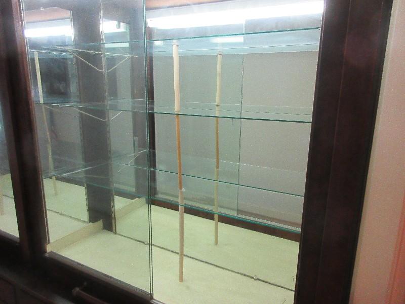 Rare Find Early Mercantile Store Vitrine Lighted Display Case Mirrored Back, Glass Shelves