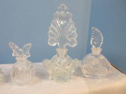 Collection - Glass Perfume/Scent Bottles, Pineapple Pattern Rose Bowl Potpourri