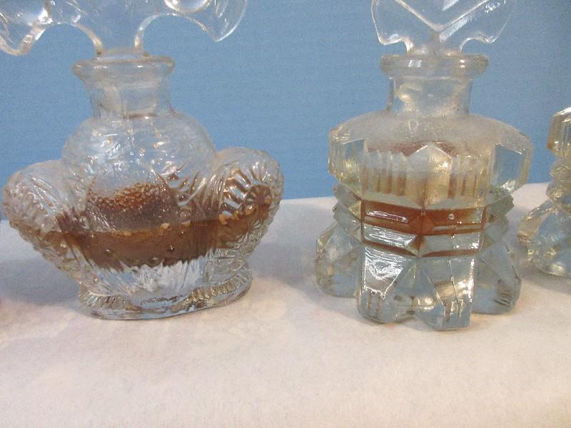 Collection - Glass Perfume/Scent Bottles Round Powder Dish, Atomizer, Etc.