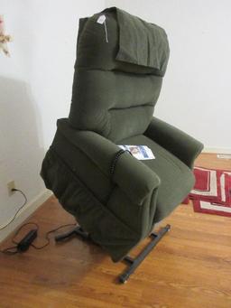 Med-Lift Quality Lift Chair Recliner Olive Green Corduroy Upholstery