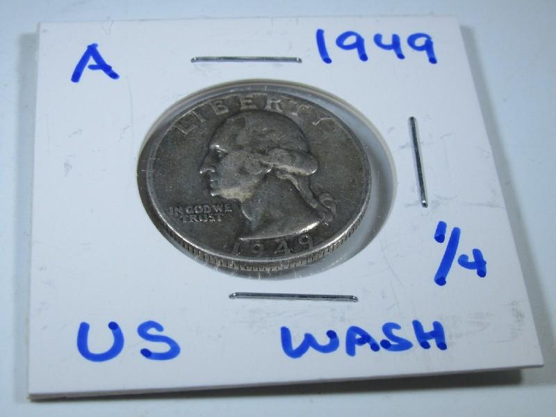 1949 Silver Washington Quarter