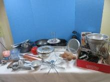 Kitchenware Cone Strainer, Ricer, Cake Pans, Rolling Pin, Pie Cutter, Knives Etc.
