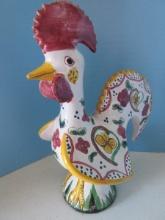 Portugal Folk Art Traditional Ceramic Figural Rooster Hand Painted 8 1/2"