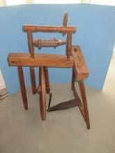 Primitive Rustic Antique Wooden Spinning Wheel Rare Find