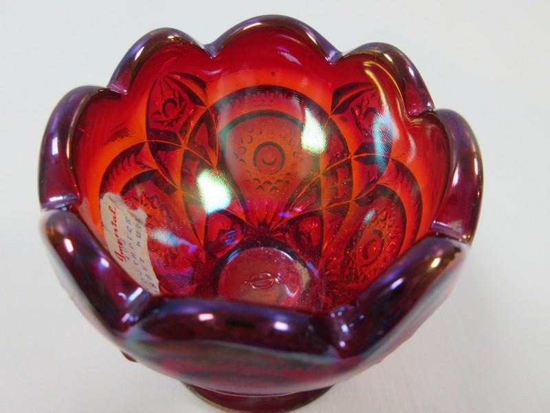 Collection 3 Glass Toothpick Holders LE Smith Amethyst Carnival Glass Daisy & Button, Imperial