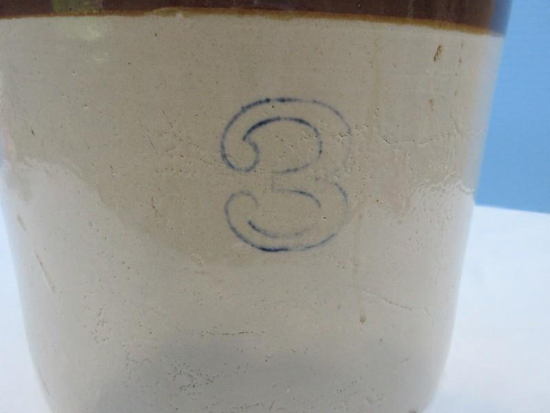 Vintage Pottery Stoneware Storage 3 Gallon Vessel Crock w/Lug Handles-10 3/4"H, Top 10 1/2"