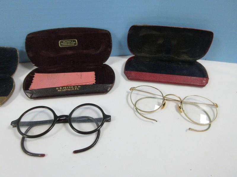 Vintage Eye Glasses w/Cases Wire Rim, +2.50 Modern Slim Sunglasses, Wire Rim Sunglasses,