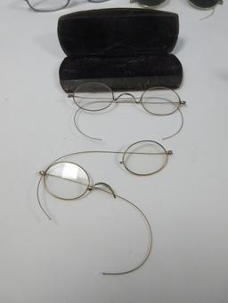 Vintage Eye Glasses w/Cases Wire Rim, +2.50 Modern Slim Sunglasses, Wire Rim Sunglasses,