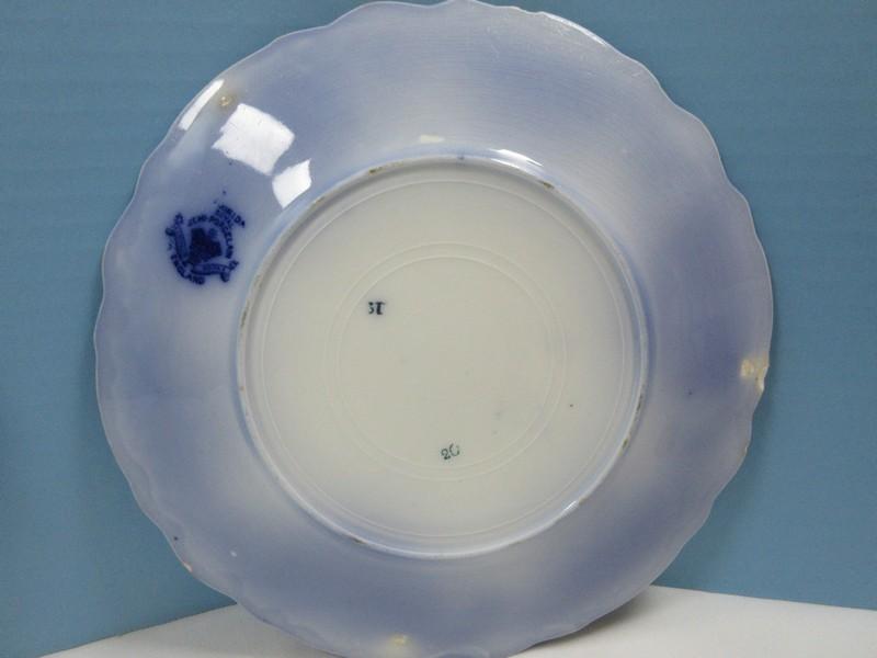 3 Flow Blue China Plates 2 Are Redgeway Dundee Pattern Flowers Emb. Scalloped Rim 9" Lunch-